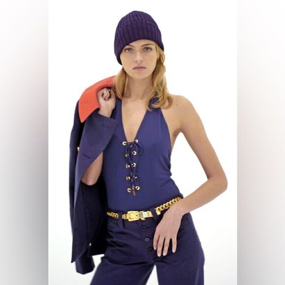 Ralph Lauren 2013 Collection Made in Italy Polished Brass Curb Link Chain Belt - Picture 1 of 16